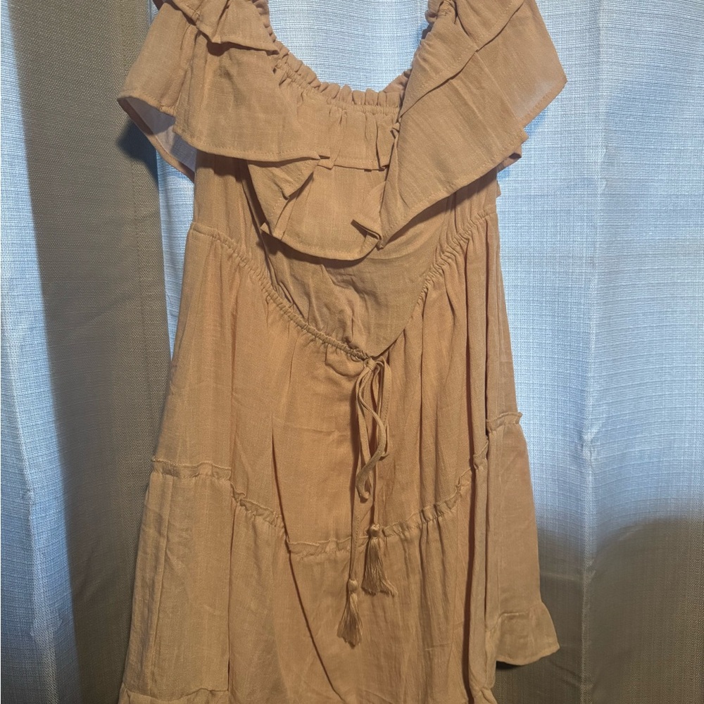 Le Lis Soft Beige Ruffled Dress